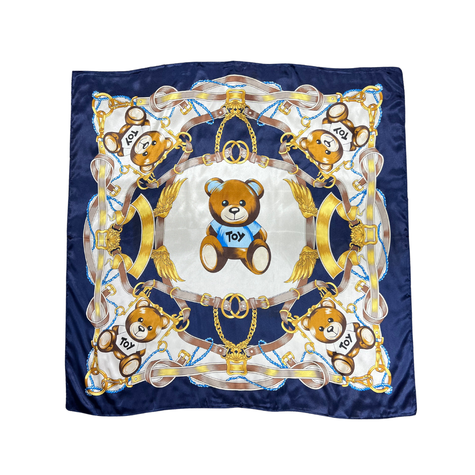 Bear Pattern Silk Touch Square Scarf