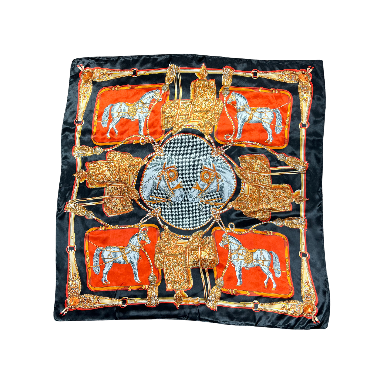 Horse Pattern Silk Touch Square Scarf