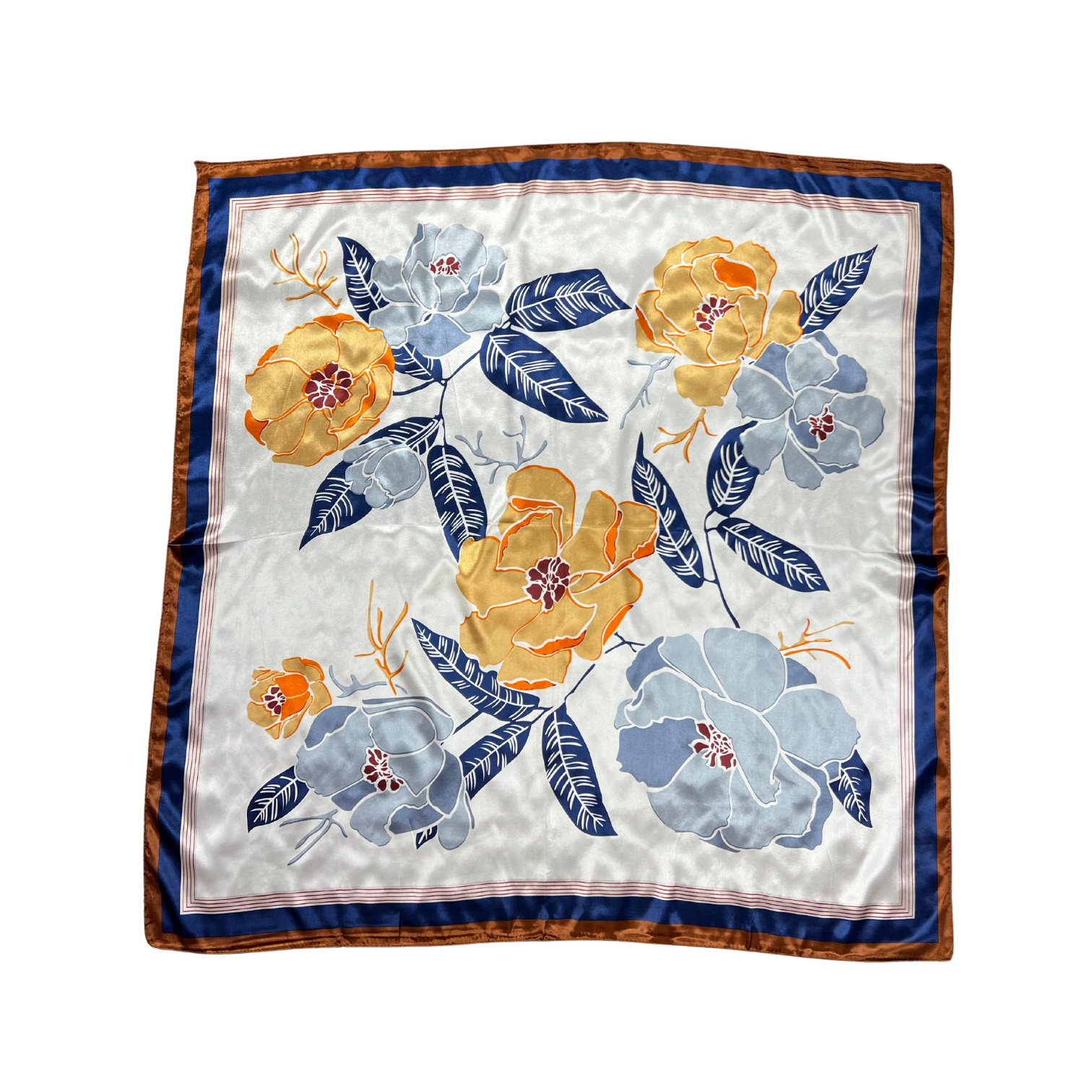 Floral Pattern Silk Touch Square Scarf