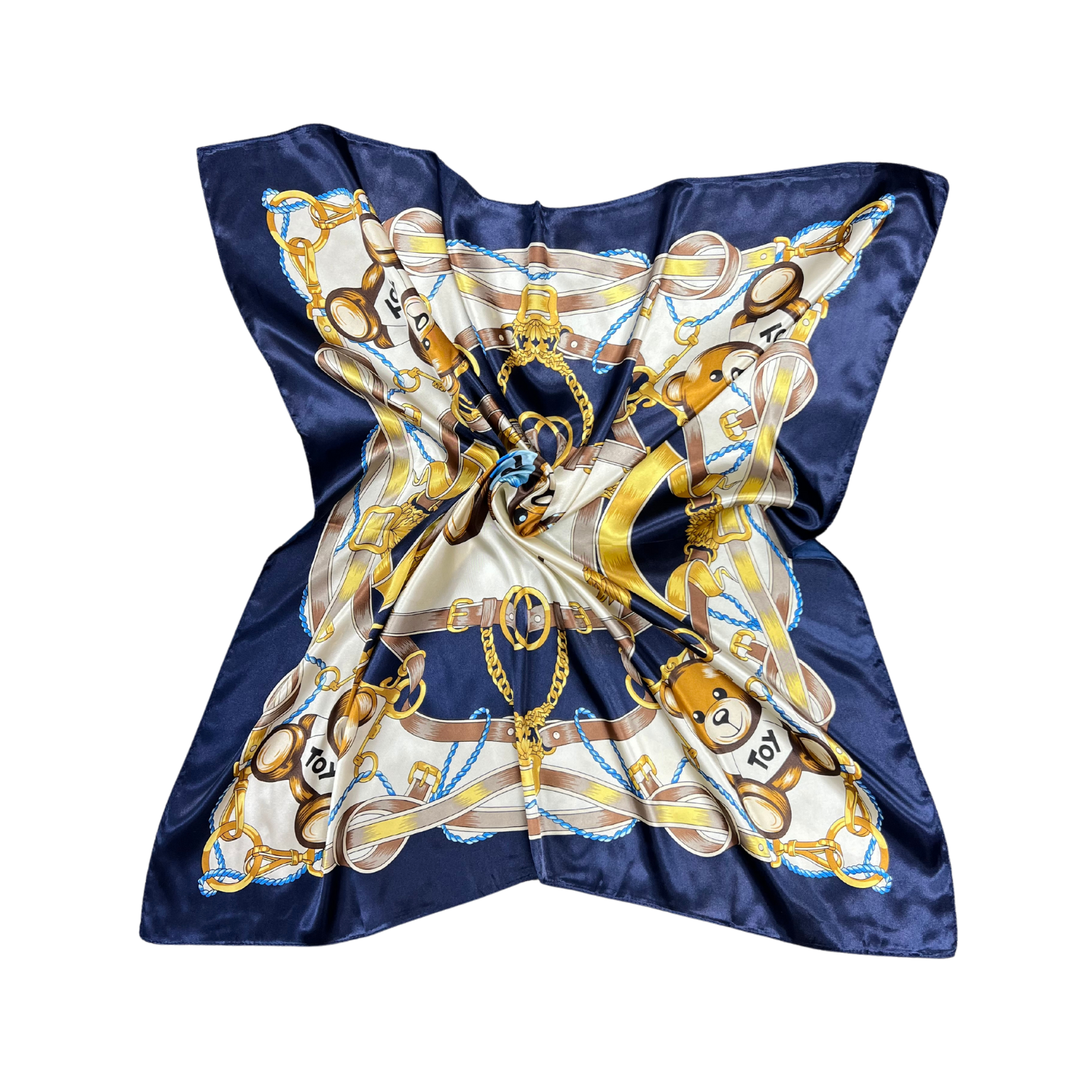 Bear Pattern Silk Touch Square Scarf