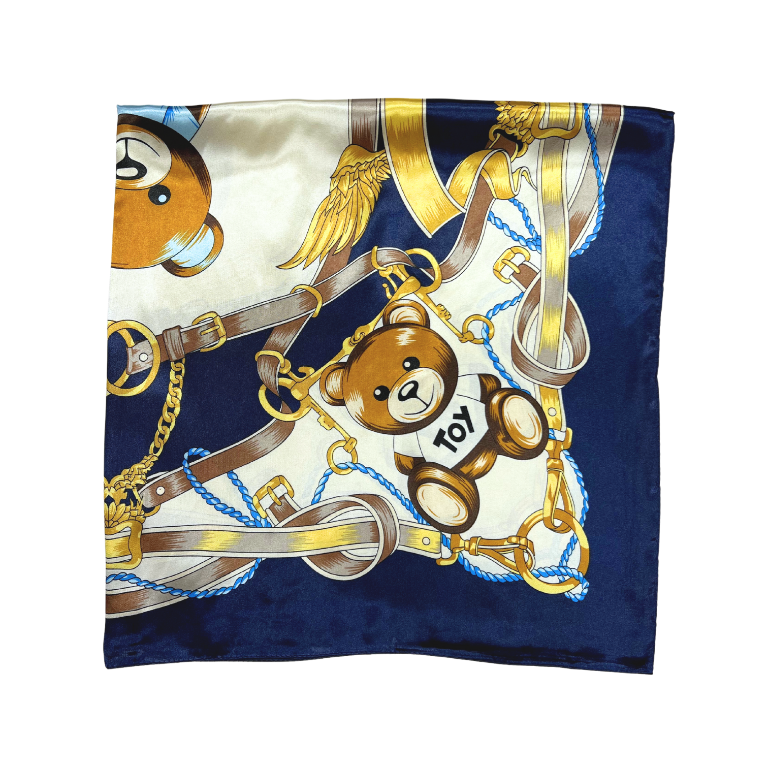 Bear Pattern Silk Touch Square Scarf