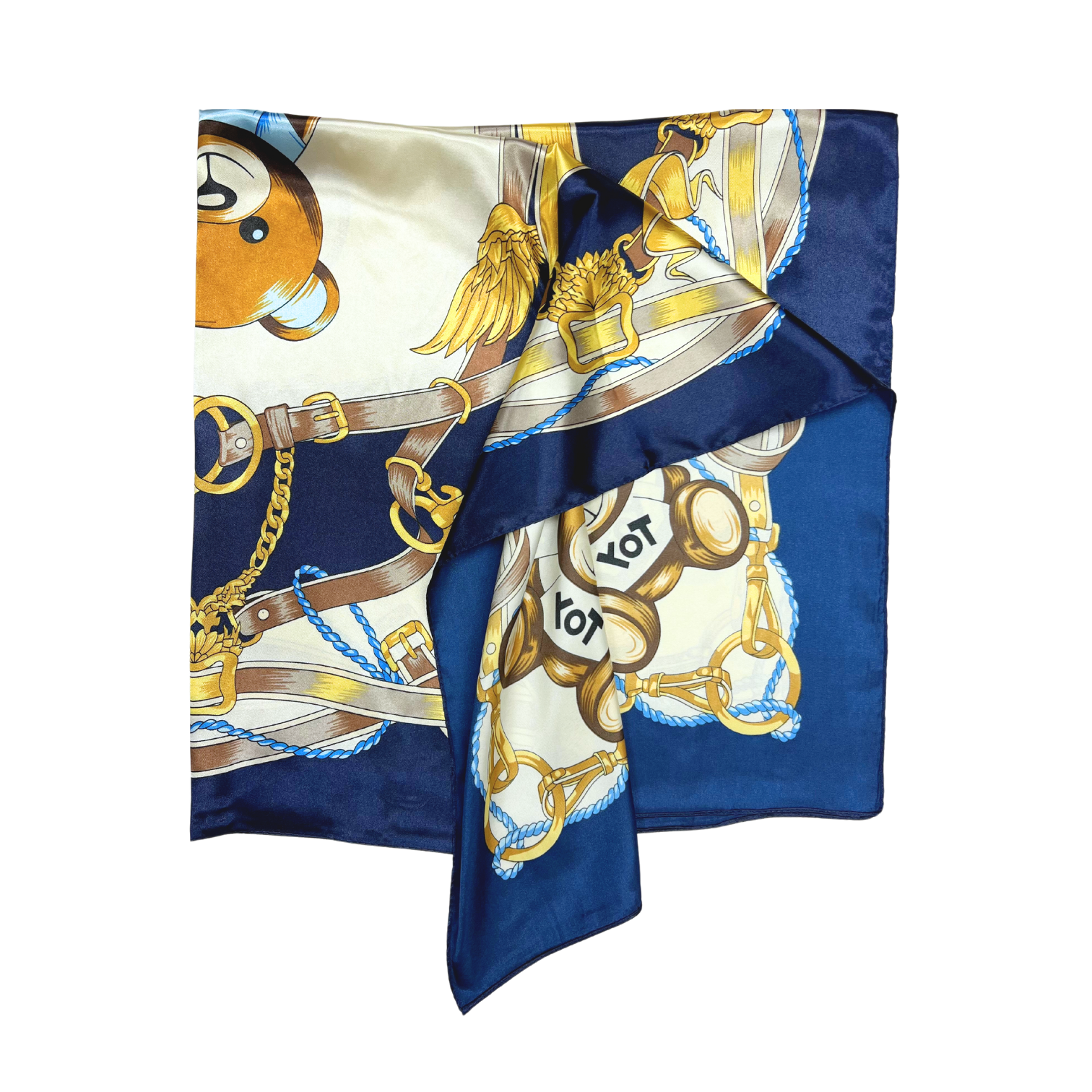 Bear Pattern Silk Touch Square Scarf