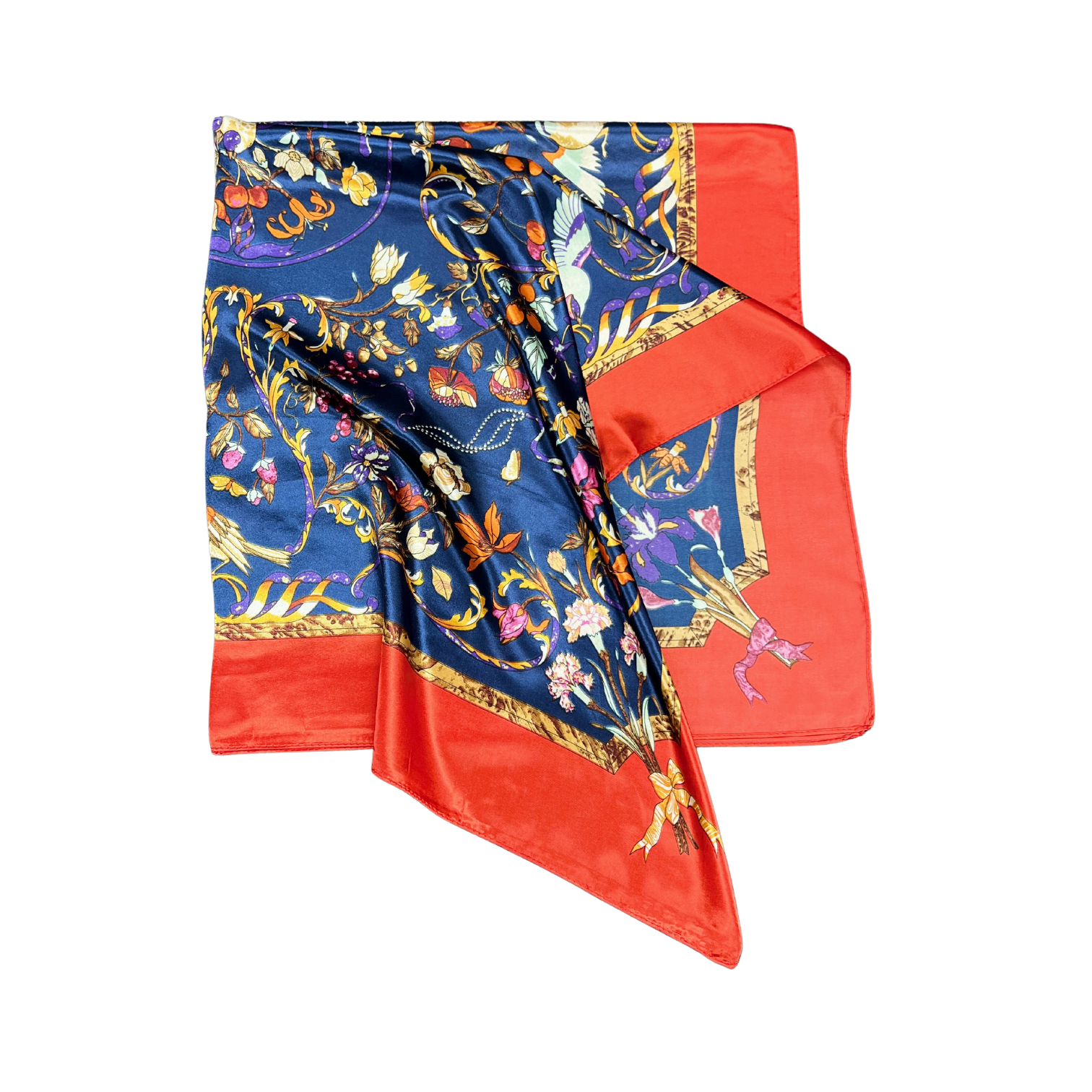 Bird Pattern Silk Touch Square Scarf