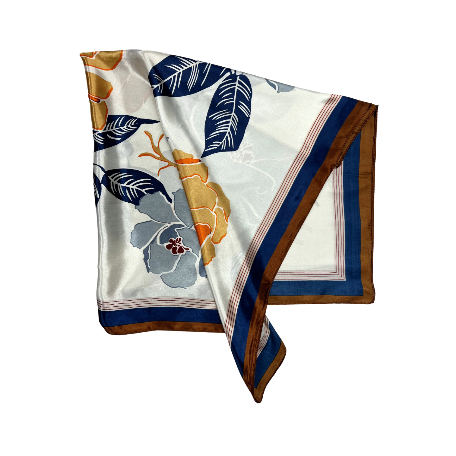 Floral Pattern Silk Touch Square Scarf