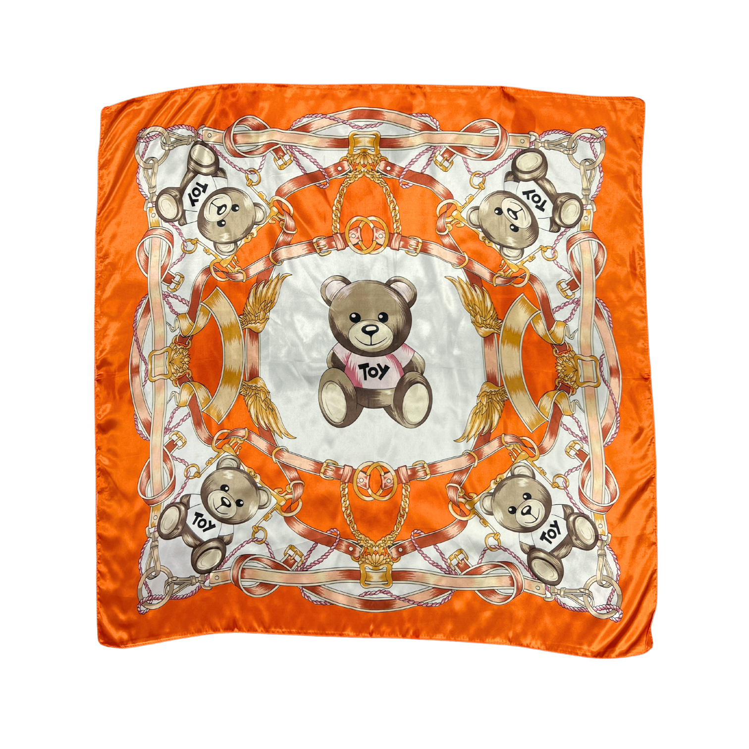Bear Pattern Silk Touch Square Scarf