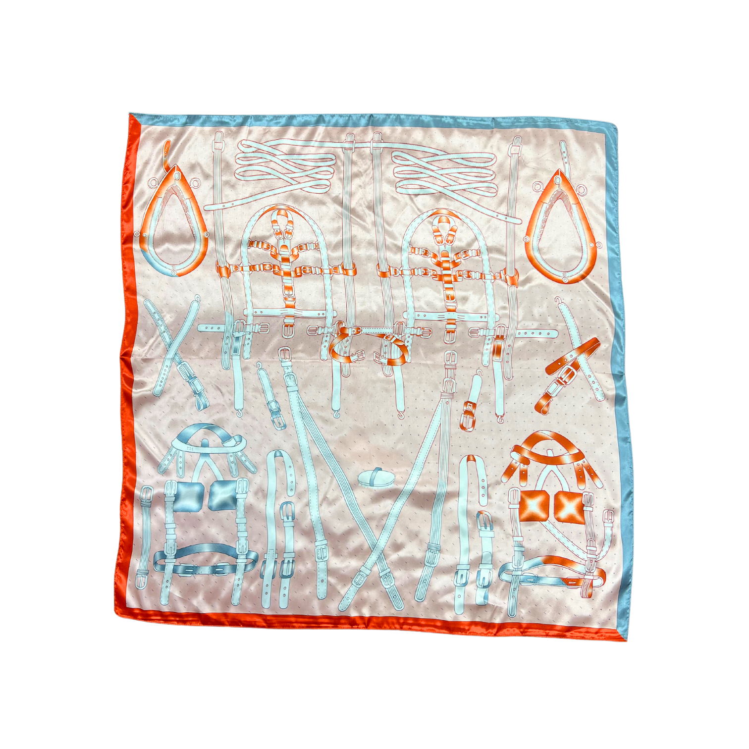 Belt Pattern Silk Touch Square Scarf