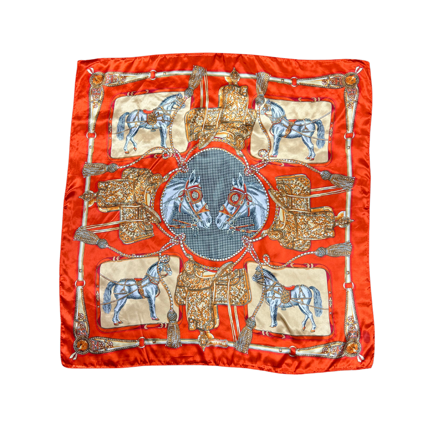 Horse Pattern Silk Touch Square Scarf