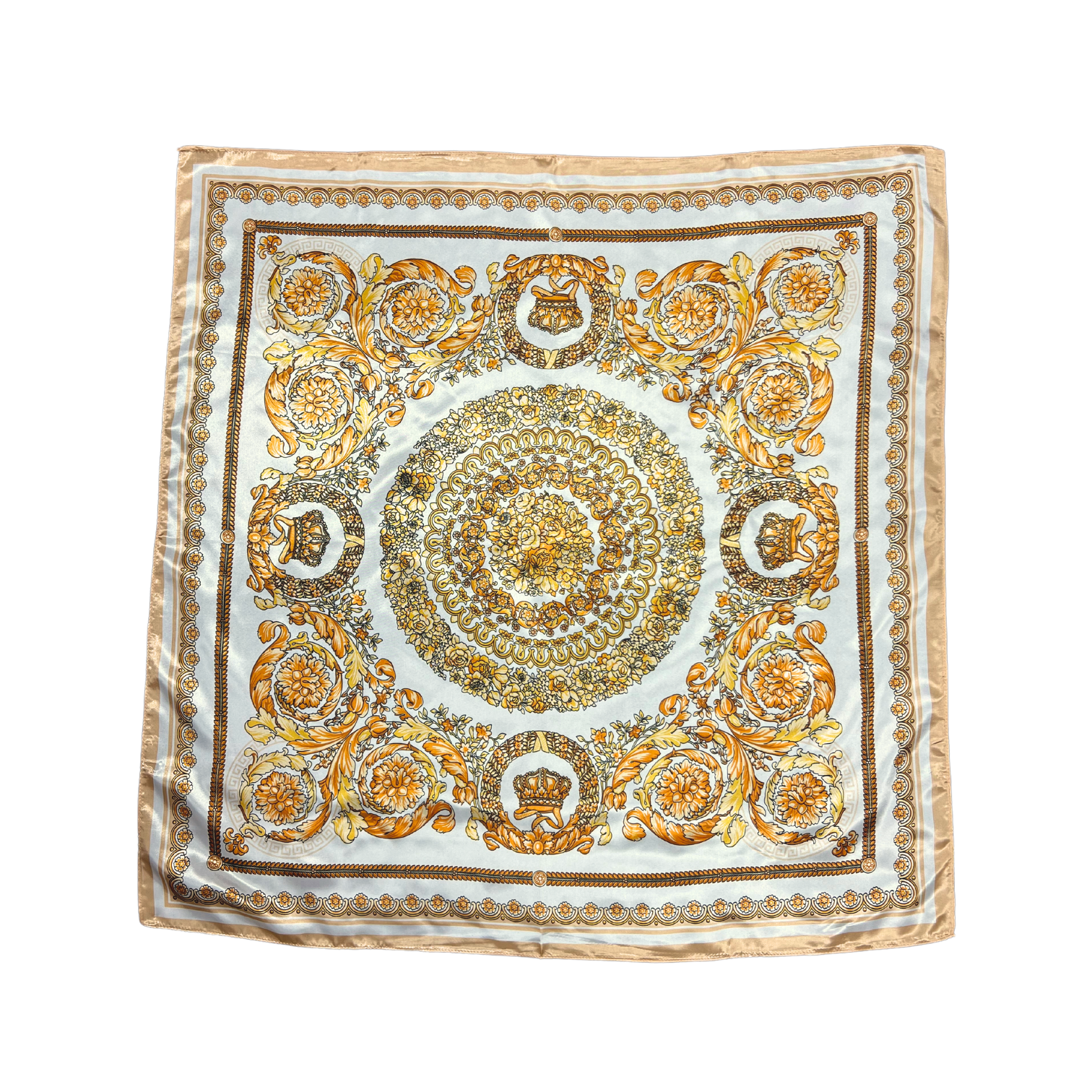 Golden Pattern Silk Touch Square Scarf