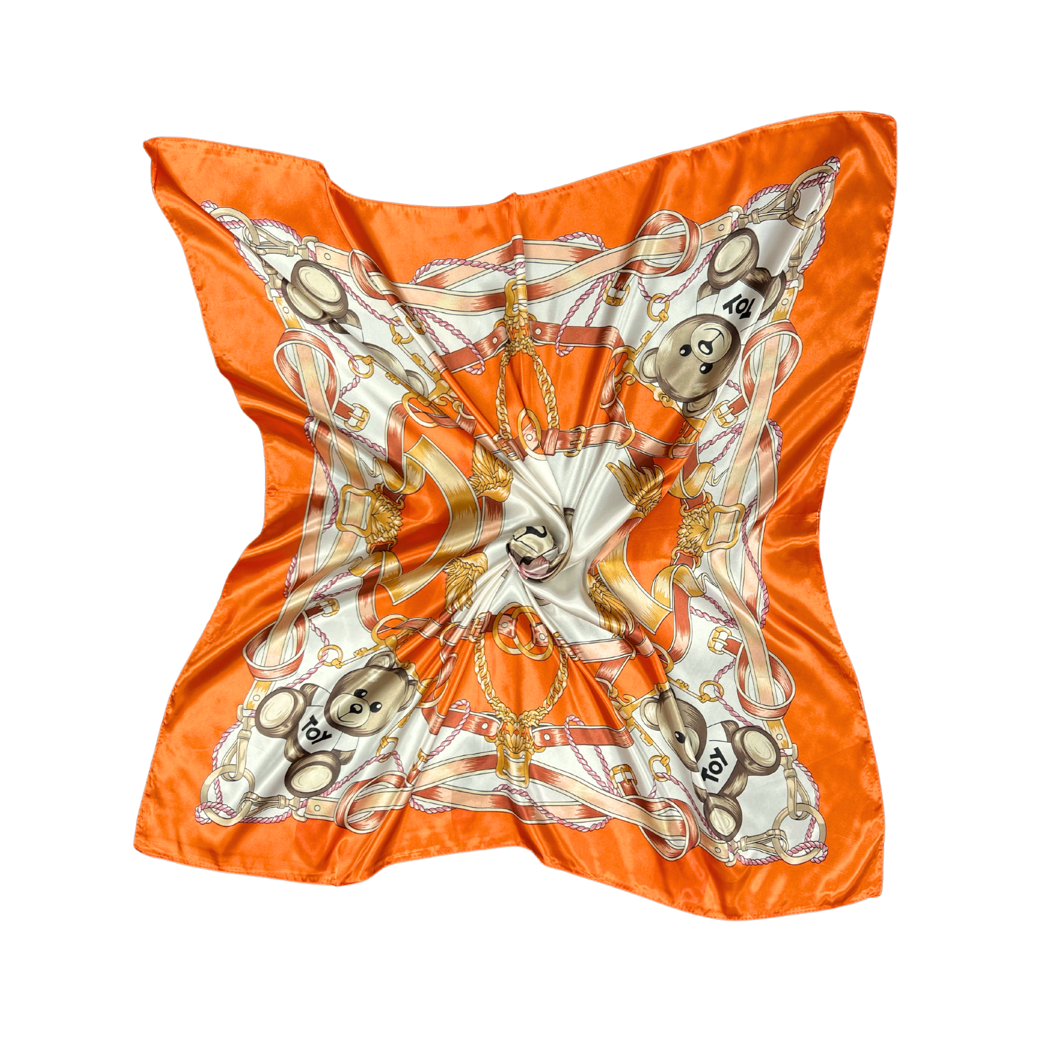 Bear Pattern Silk Touch Square Scarf