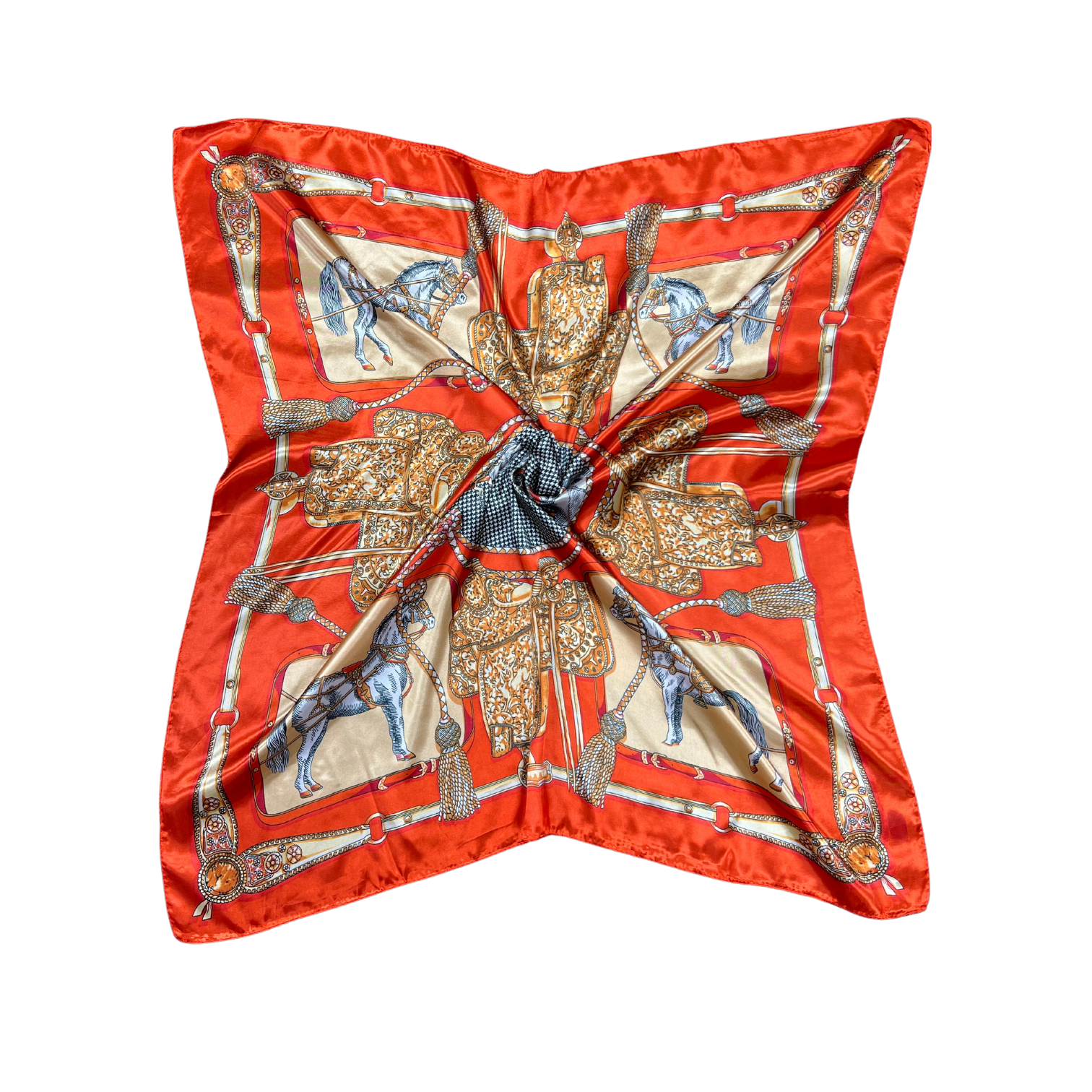 Horse Pattern Silk Touch Square Scarf