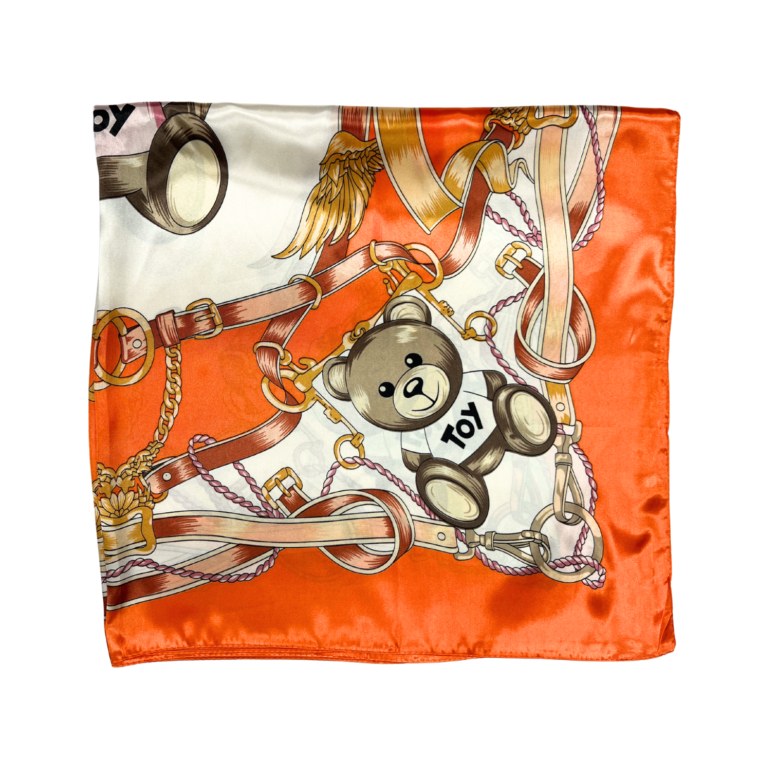 Bear Pattern Silk Touch Square Scarf