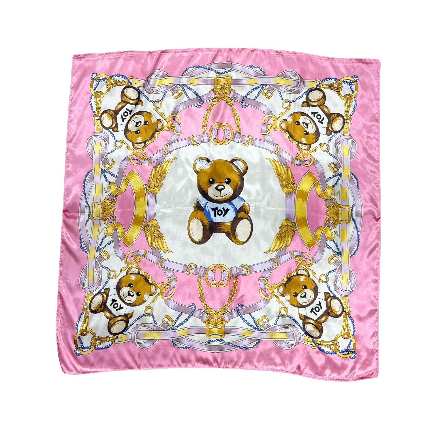 Bear Pattern Silk Touch Square Scarf