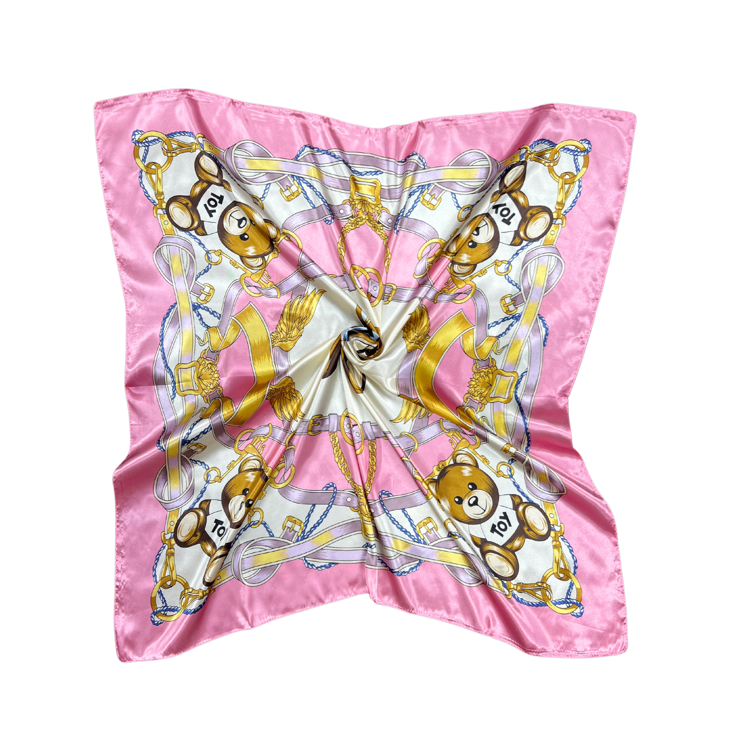 Bear Pattern Silk Touch Square Scarf