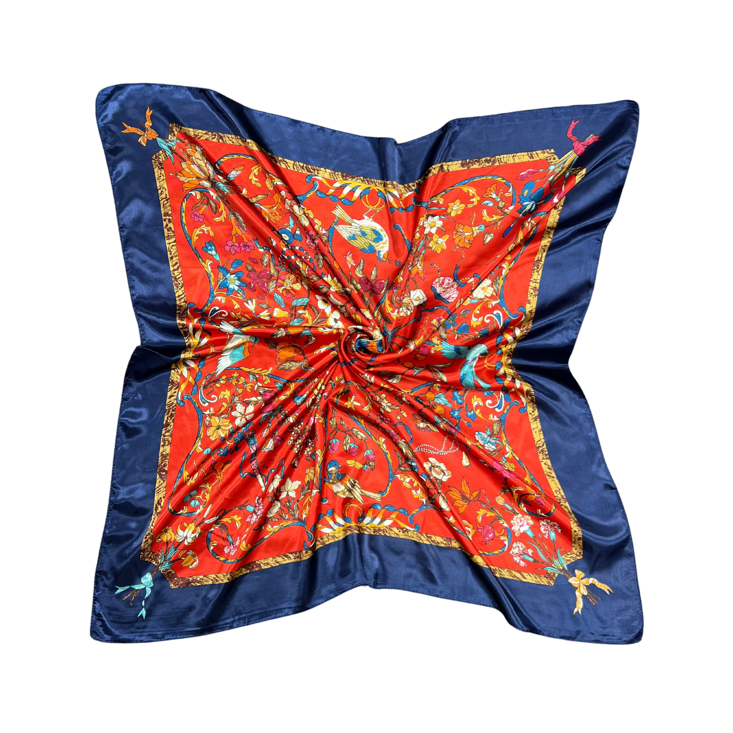 Bird Pattern Silk Touch Square Scarf