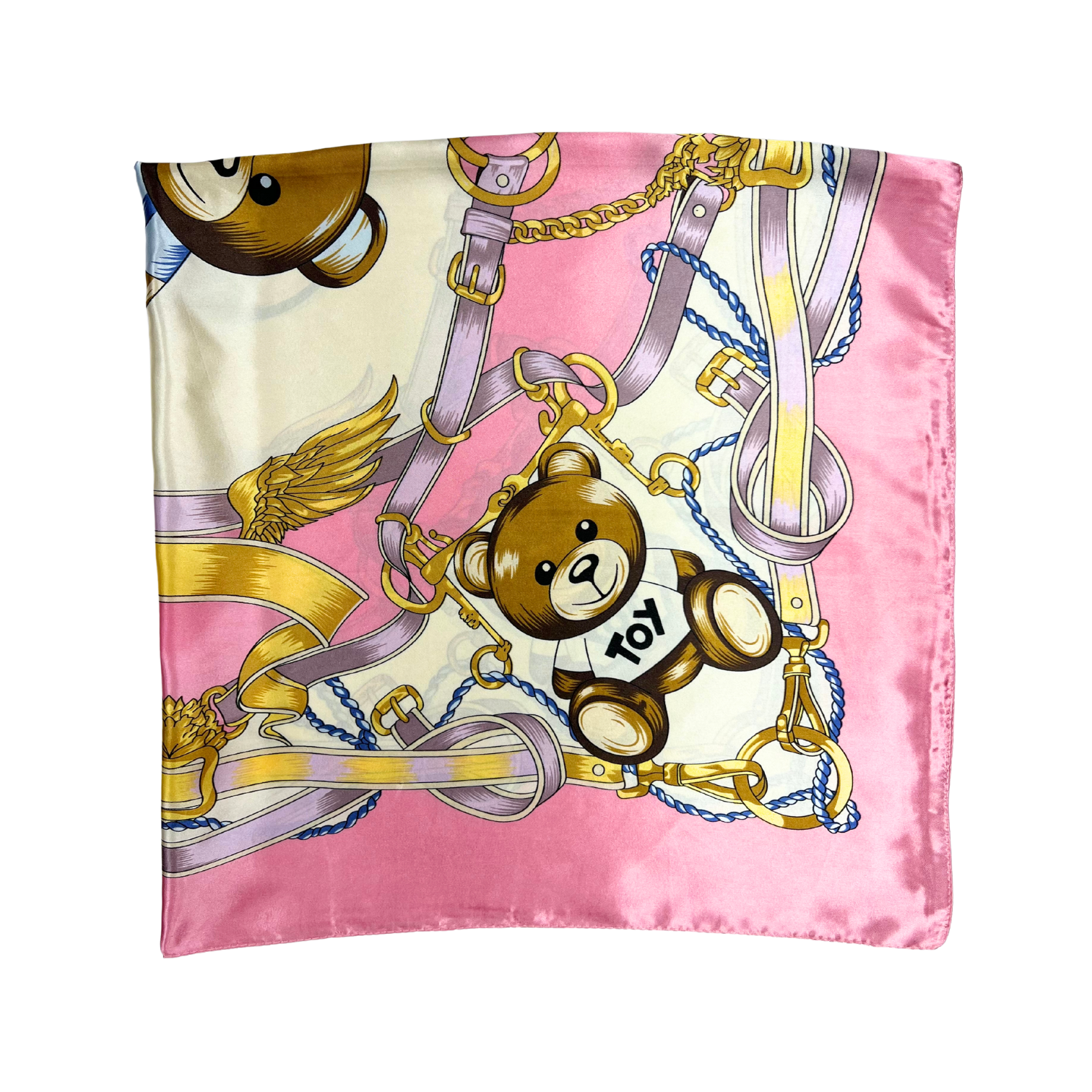 Bear Pattern Silk Touch Square Scarf