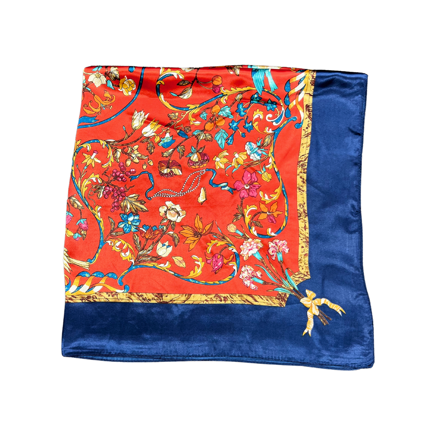Bird Pattern Silk Touch Square Scarf