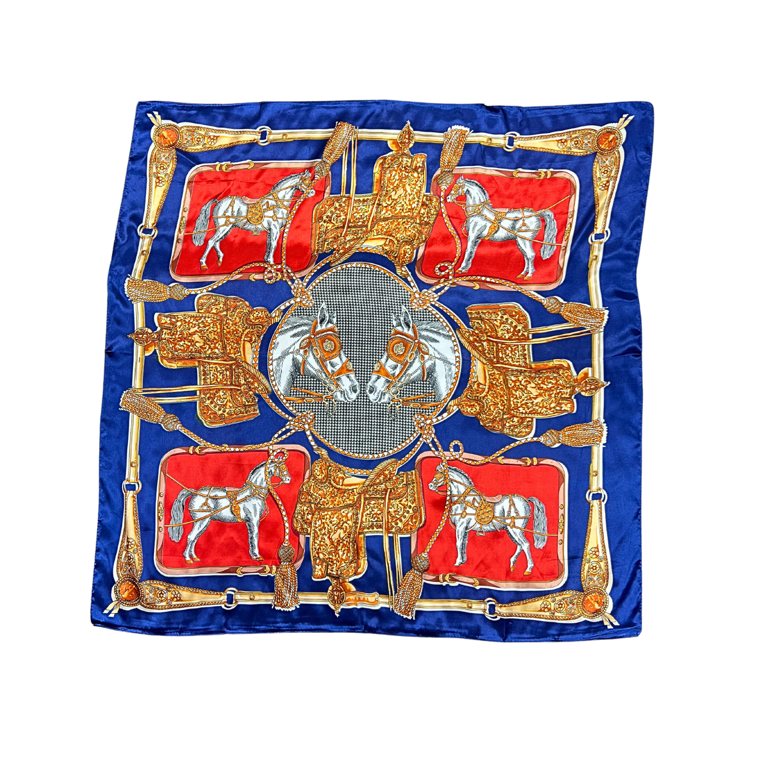 Horse Pattern Silk Touch Square Scarf