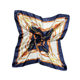Belted Chain Pattern Silk Touch Square Scarf