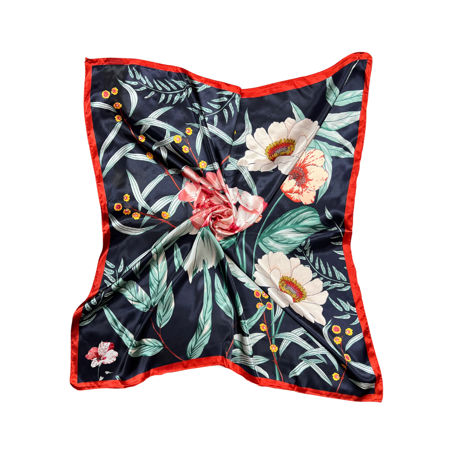 Botanic Floral Pattern Silk Touch Square Scarf