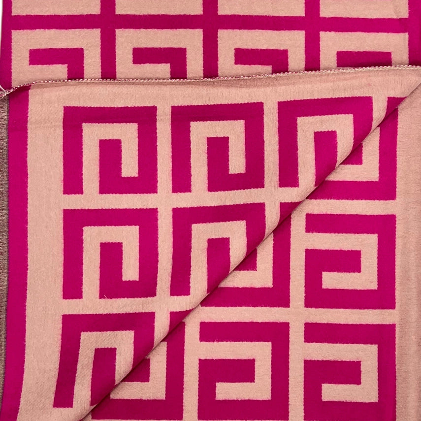Maze Print Reversible Winter Scarf