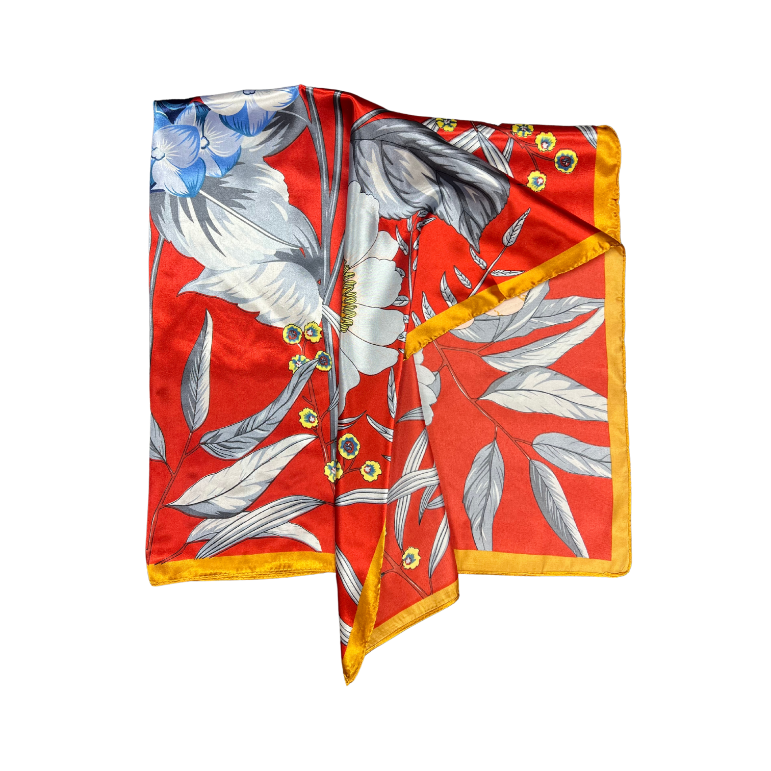 Botanic Floral Pattern Silk Touch Square Scarf