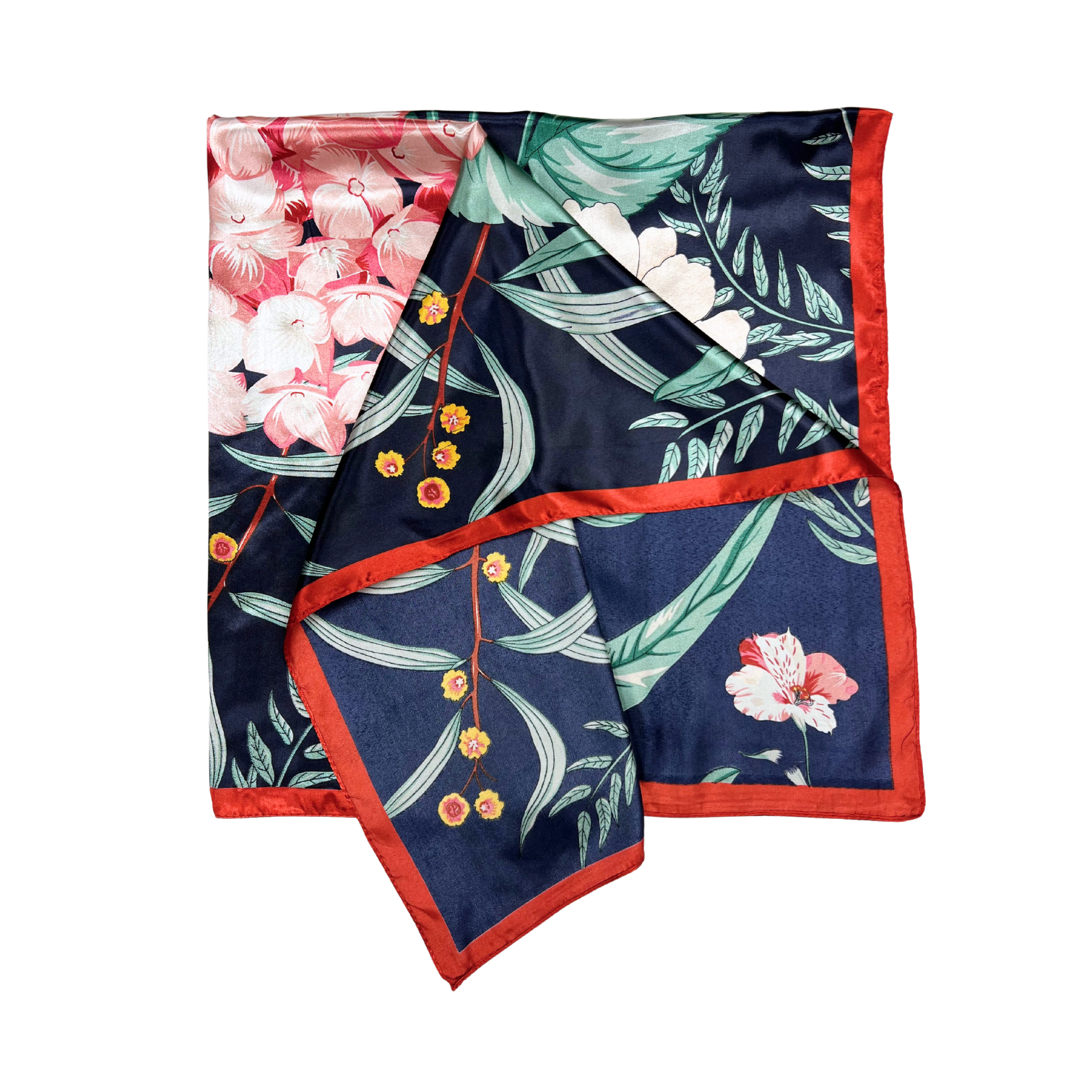 Botanic Floral Pattern Silk Touch Square Scarf