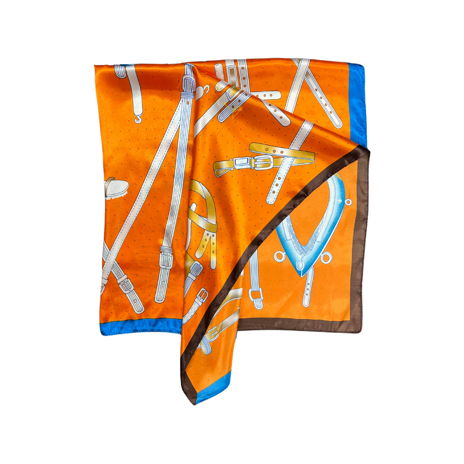 Belt Pattern Silk Touch Square Scarf