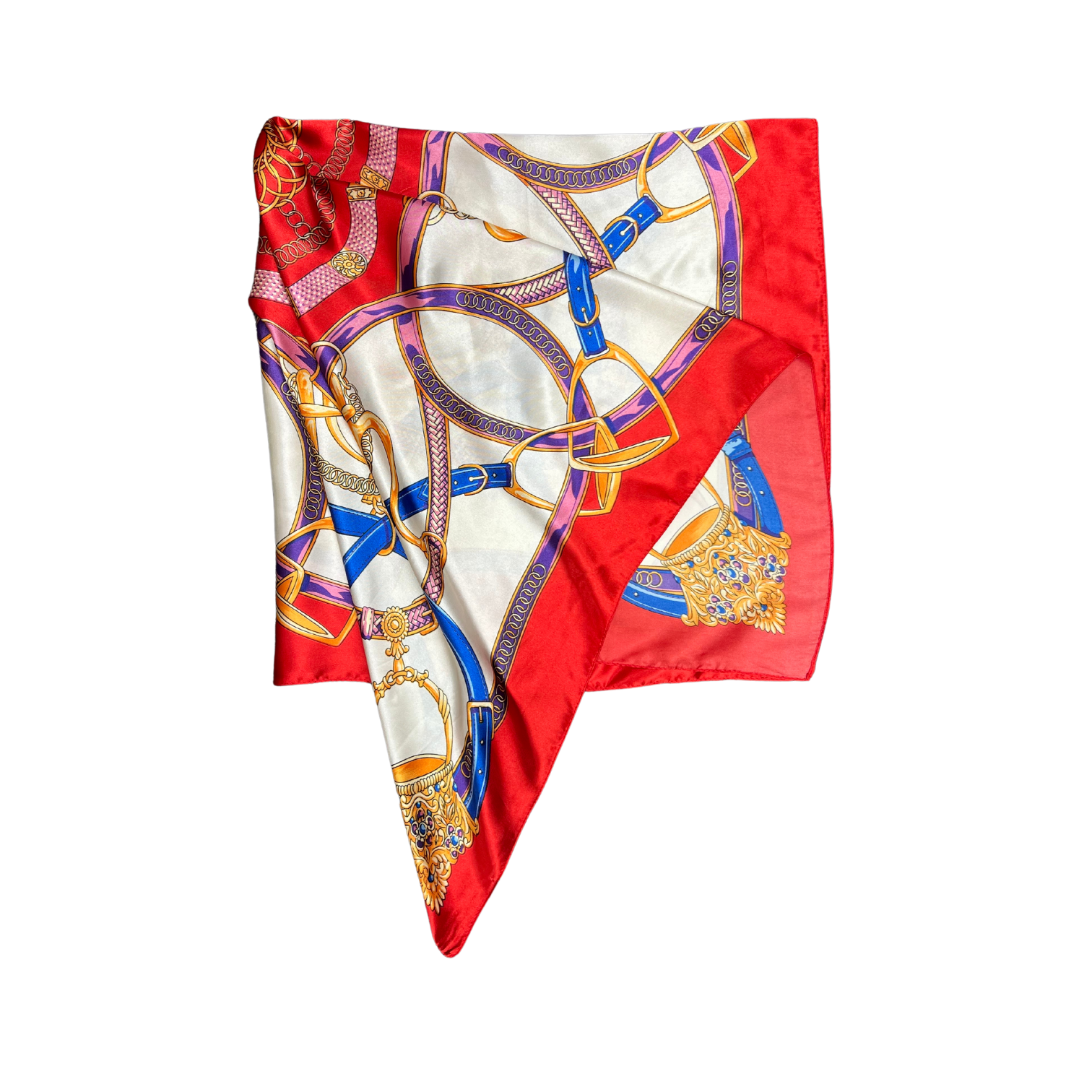 Wired Chain Pattern Silk Touch Square Scarf
