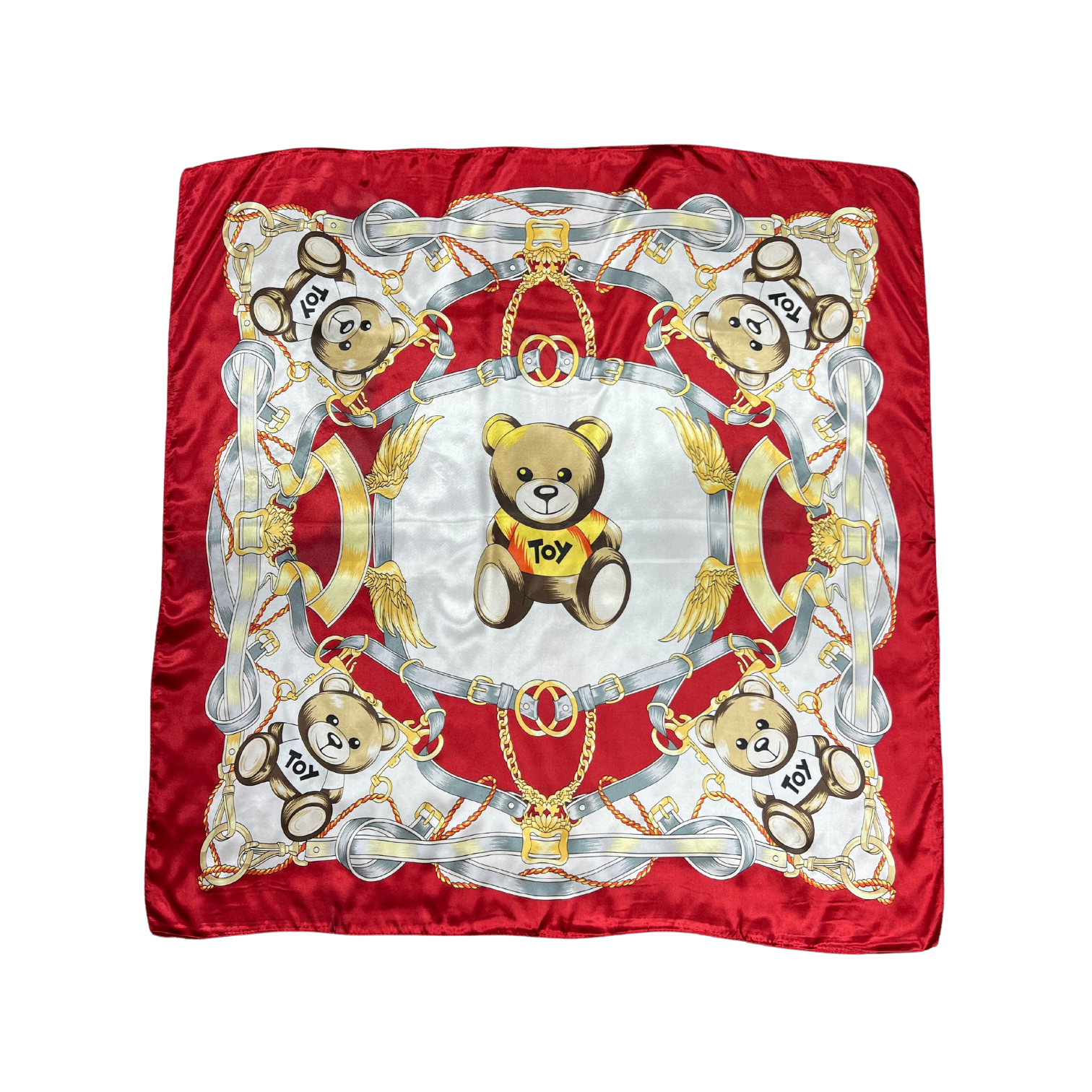Bear Pattern Silk Touch Square Scarf