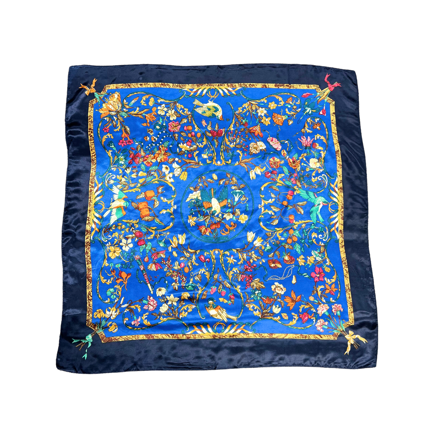 Bird Pattern Silk Touch Square Scarf