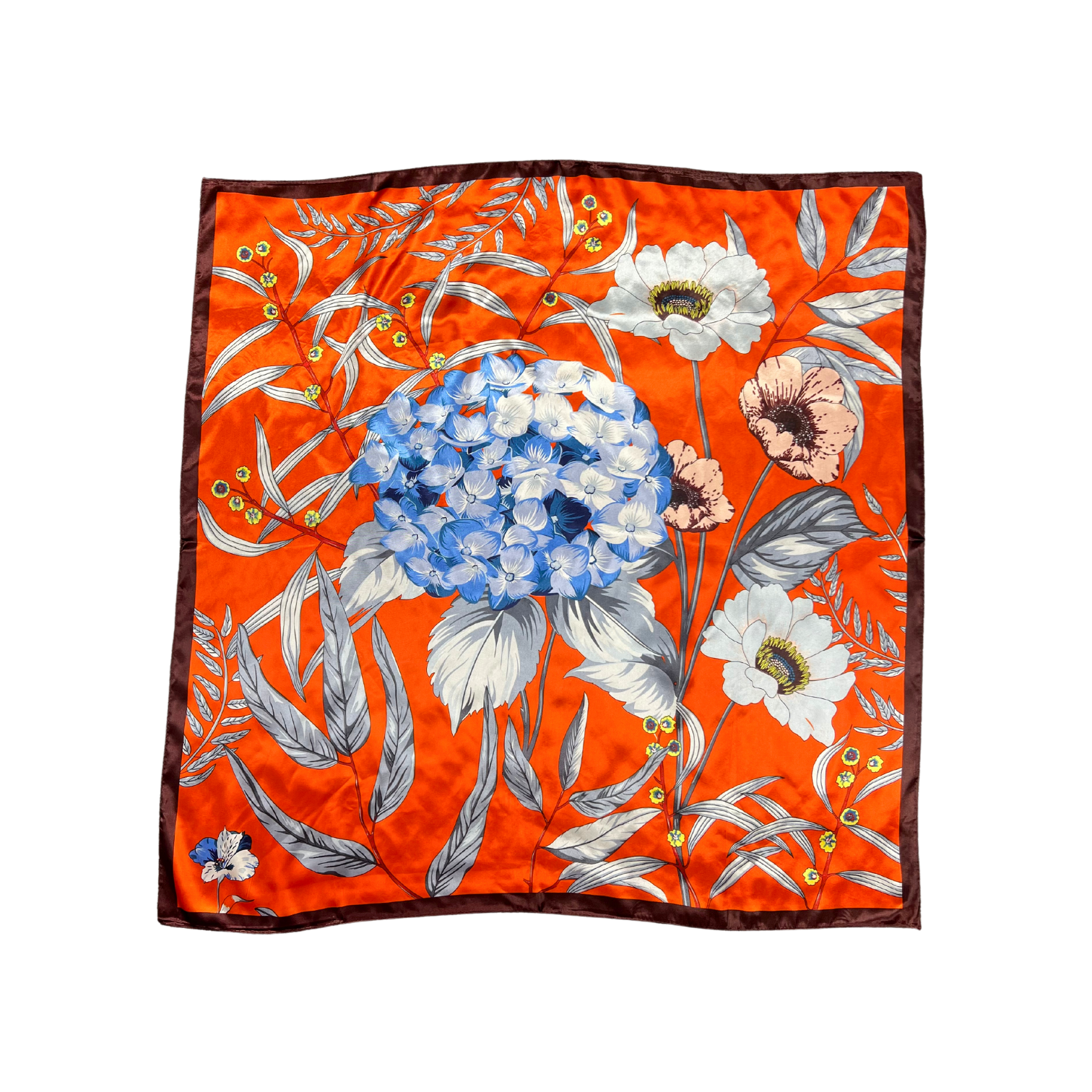 Botanic Floral Pattern Silk Touch Square Scarf