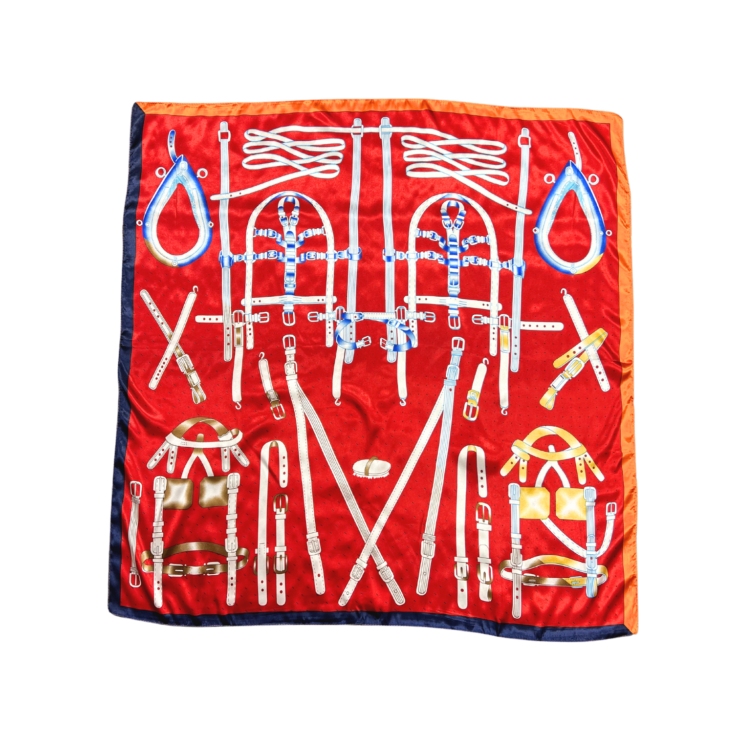 Belt Pattern Silk Touch Square Scarf
