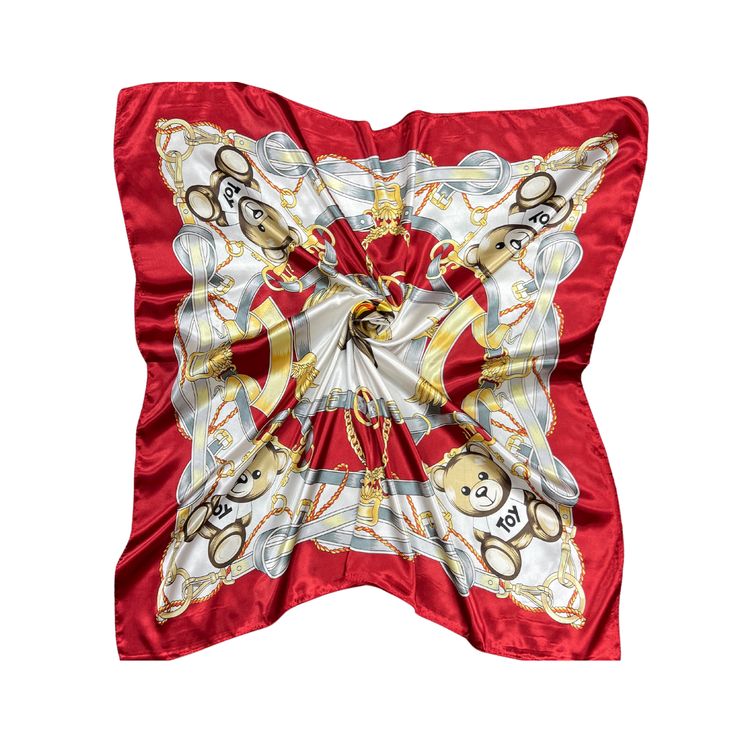 Bear Pattern Silk Touch Square Scarf