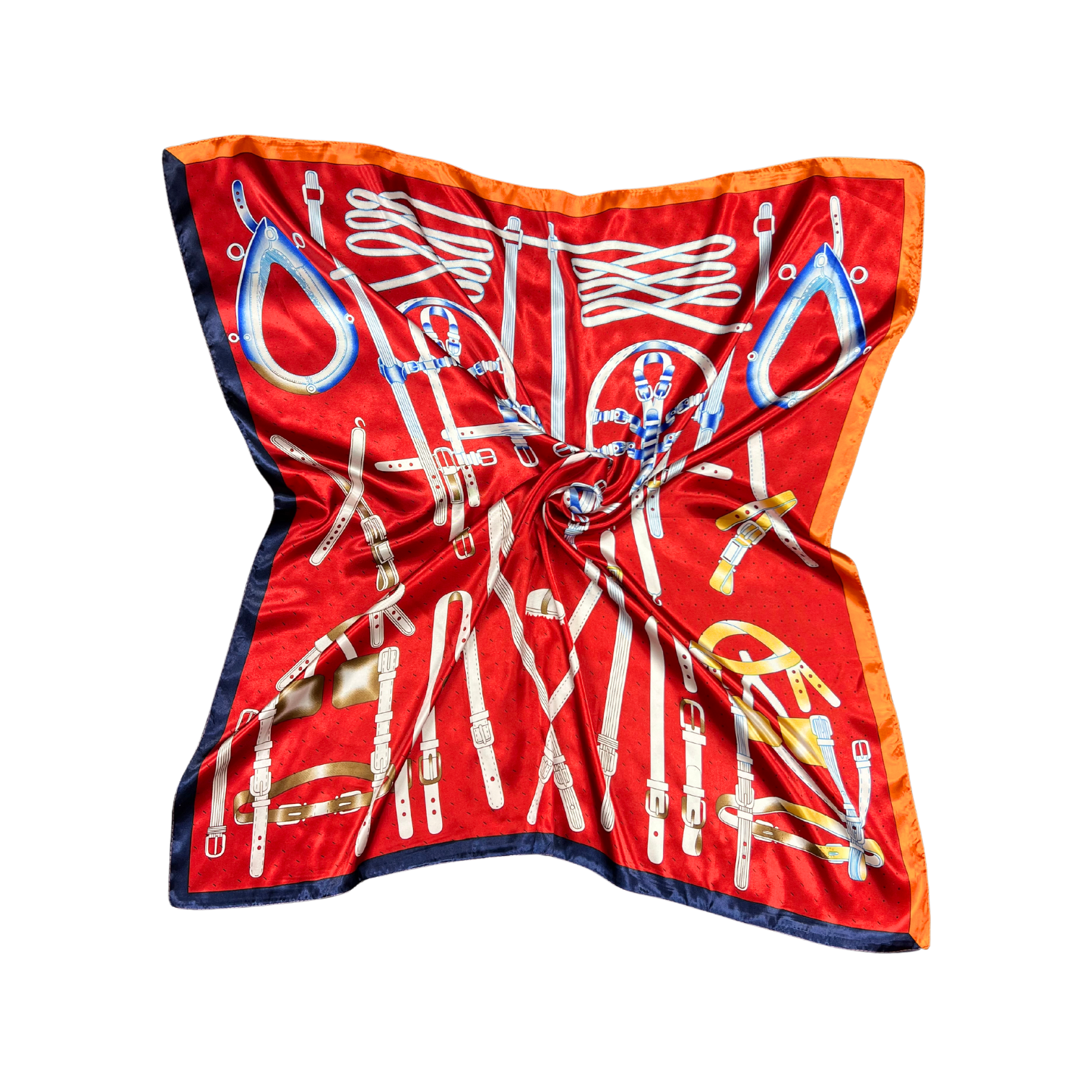 Belt Pattern Silk Touch Square Scarf