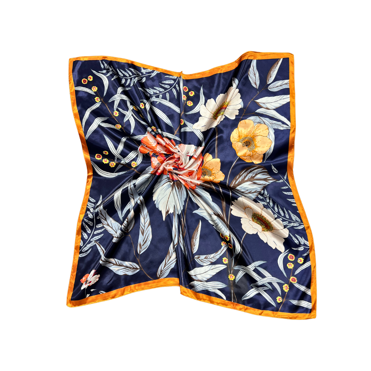 Botanic Floral Pattern Silk Touch Square Scarf