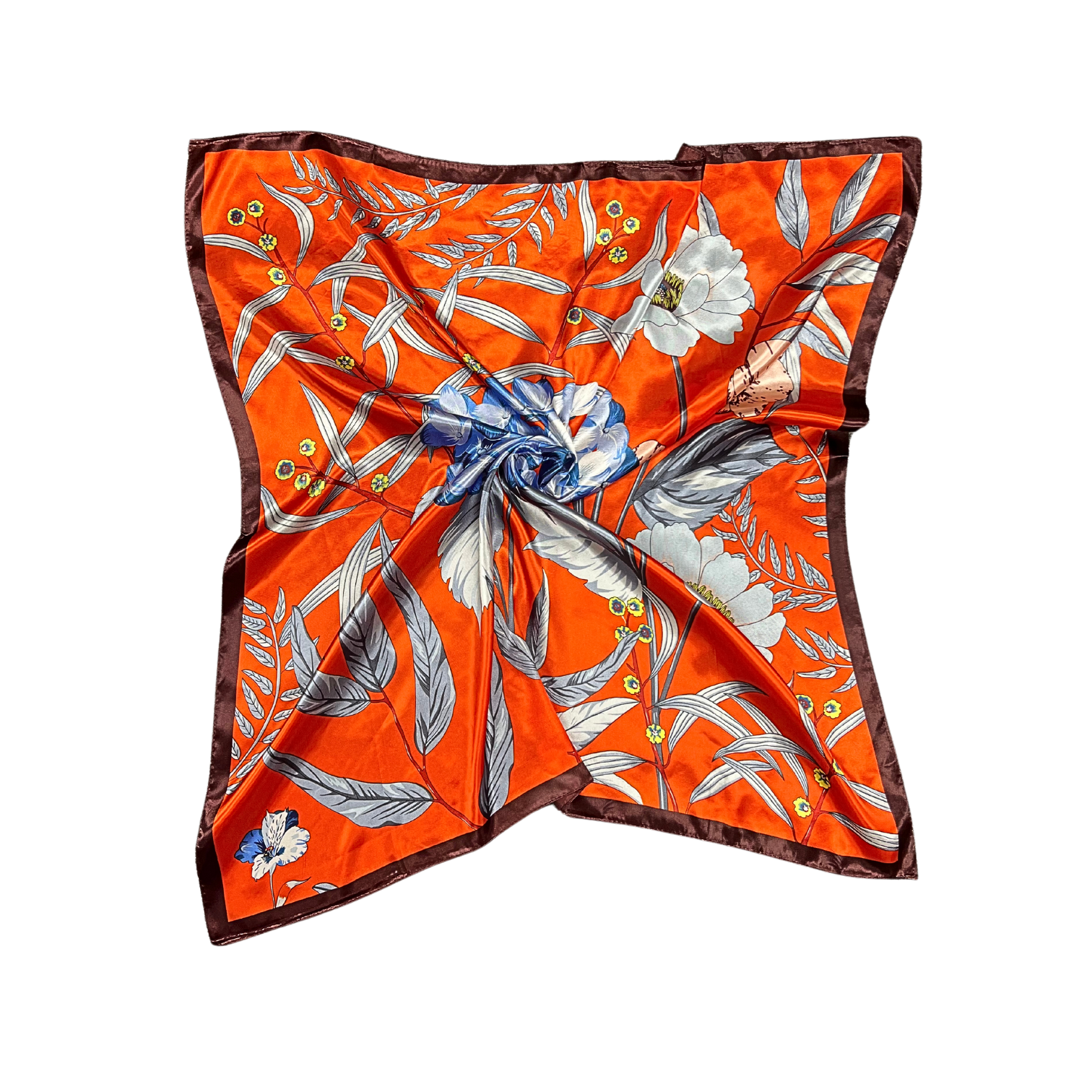 Botanic Floral Pattern Silk Touch Square Scarf