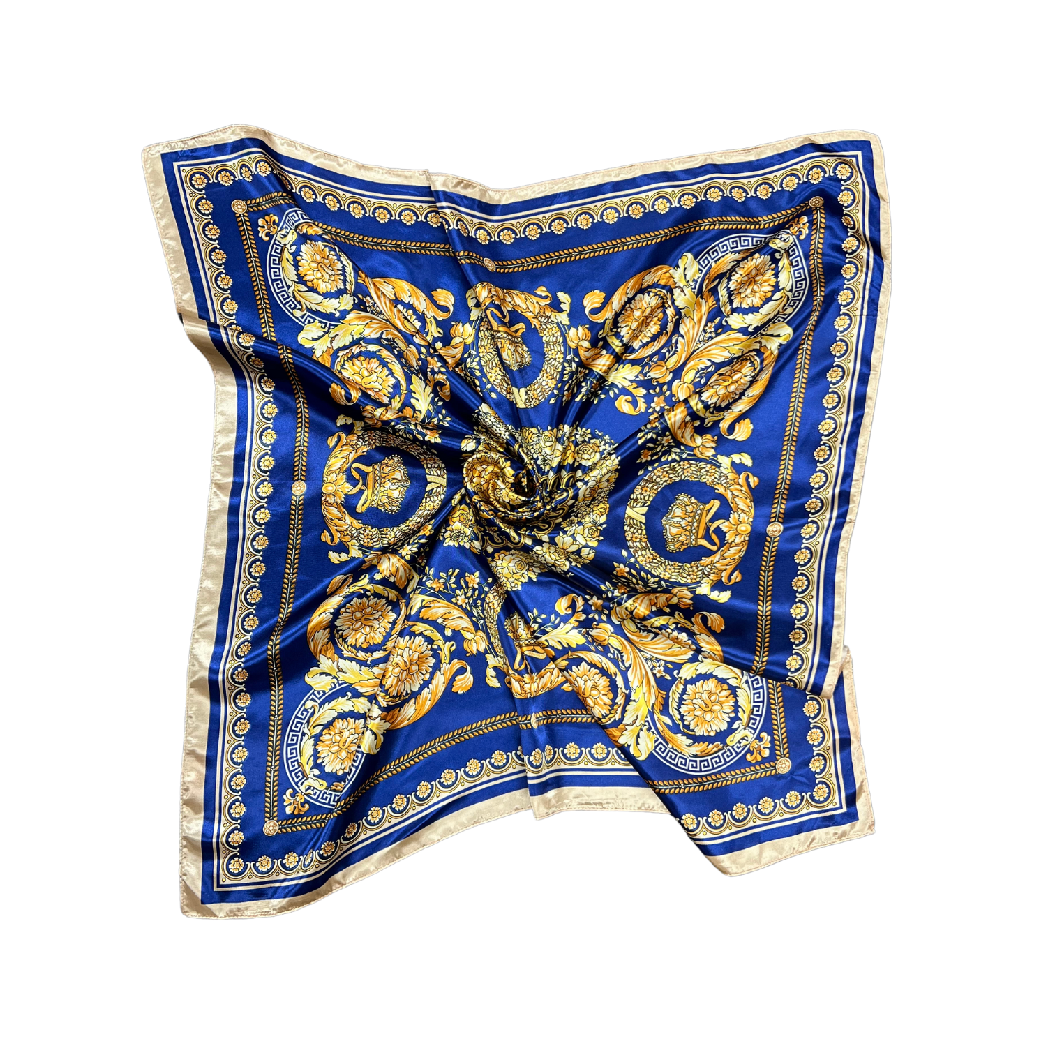 Golden Pattern Silk Touch Square Scarf