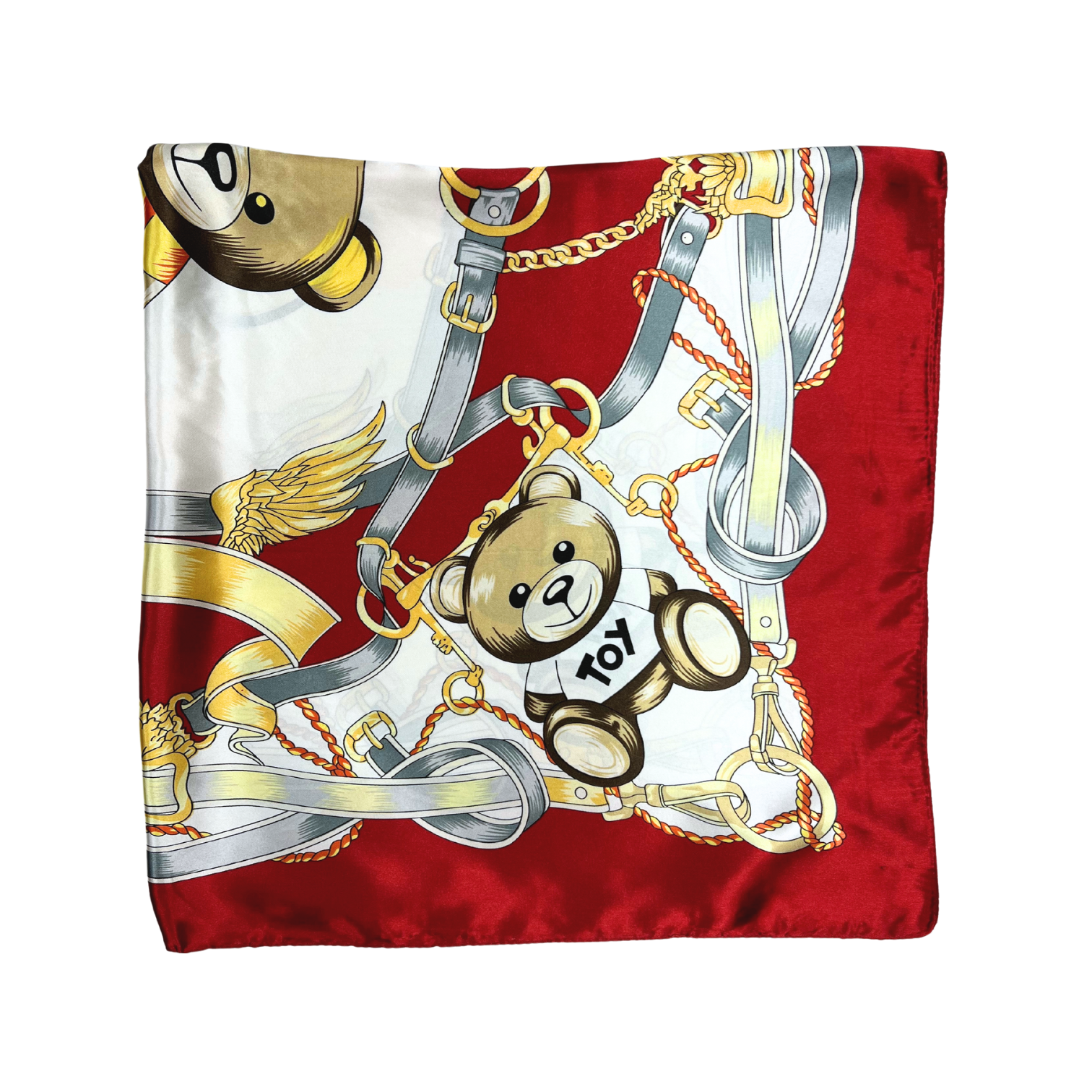 Bear Pattern Silk Touch Square Scarf