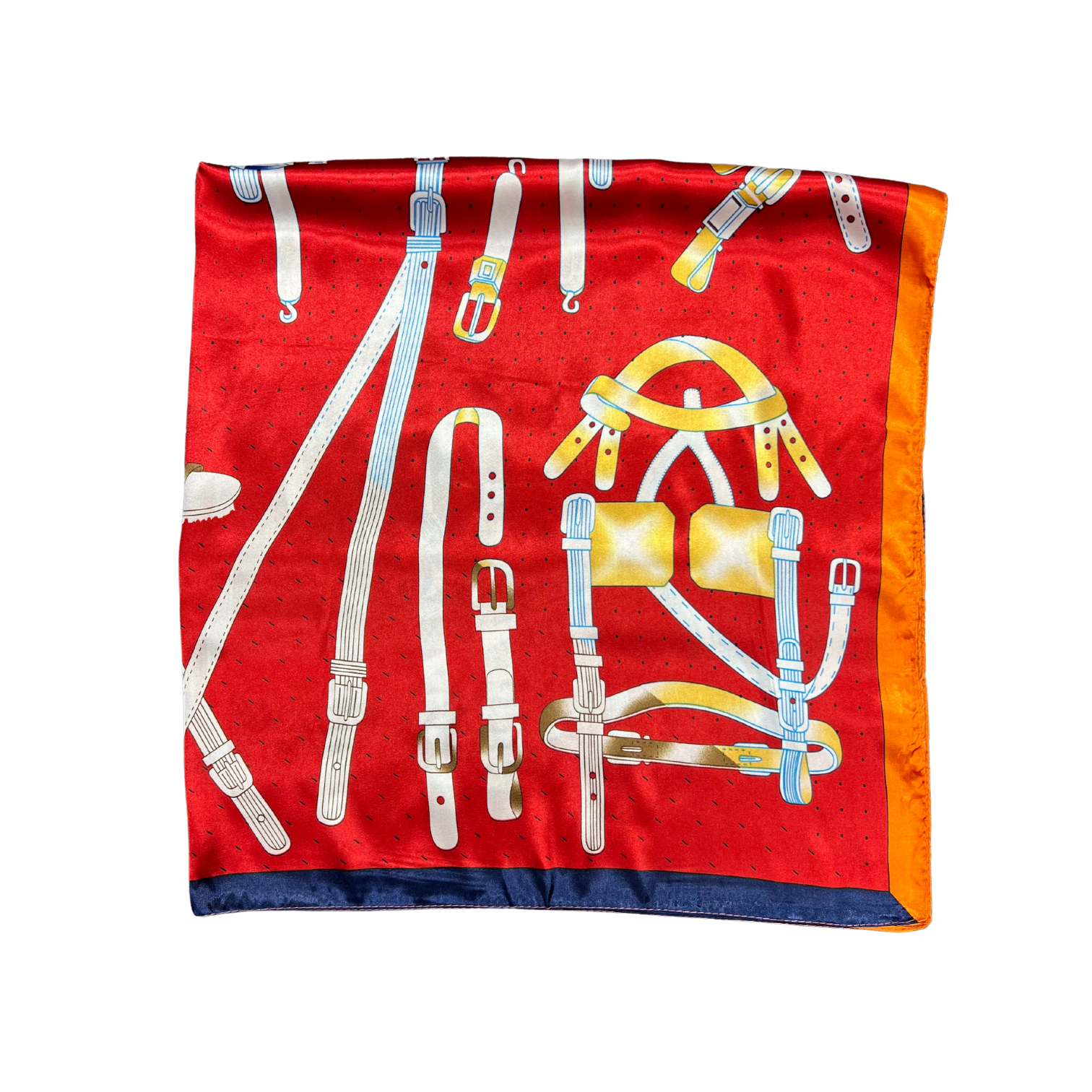 Belt Pattern Silk Touch Square Scarf