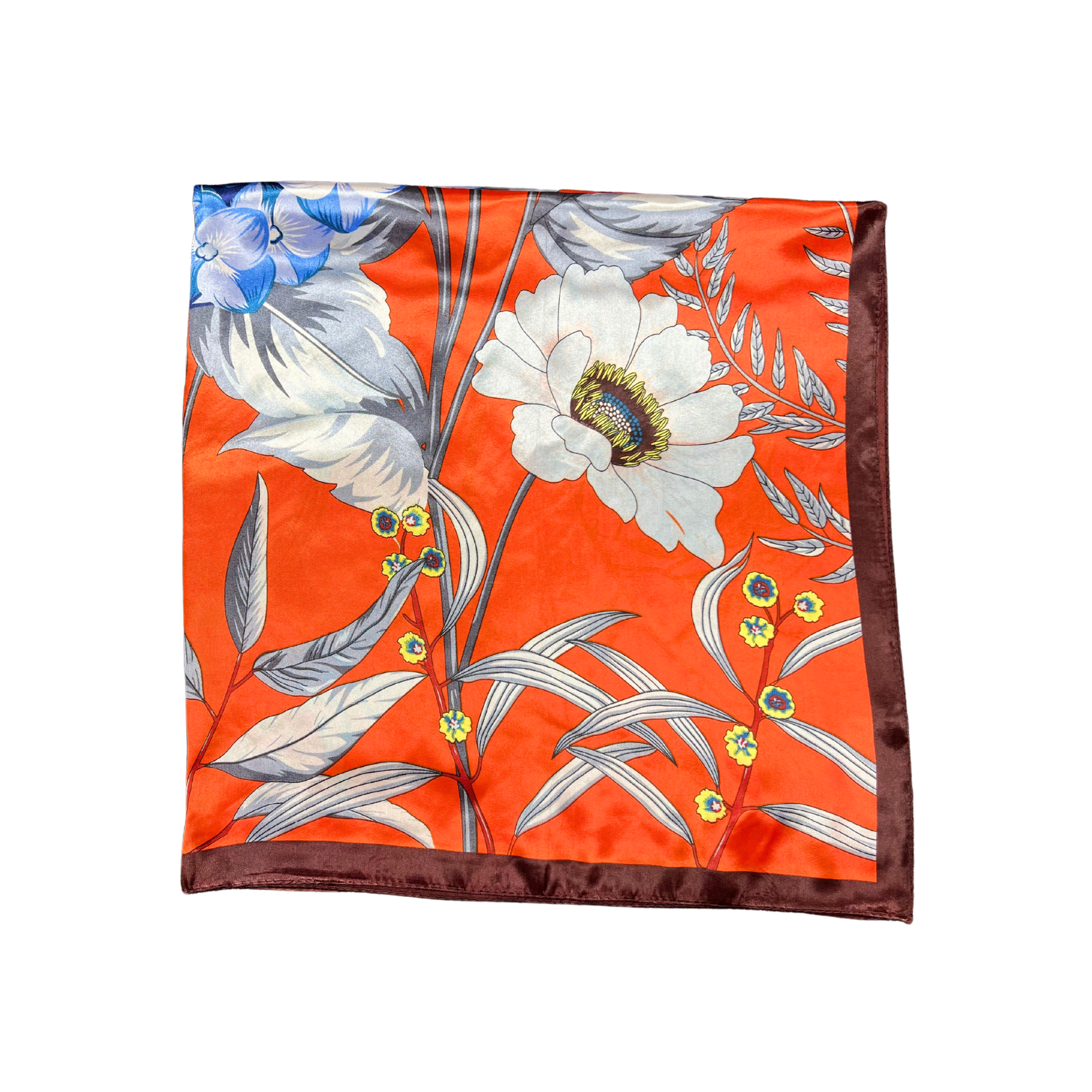 Botanic Floral Pattern Silk Touch Square Scarf