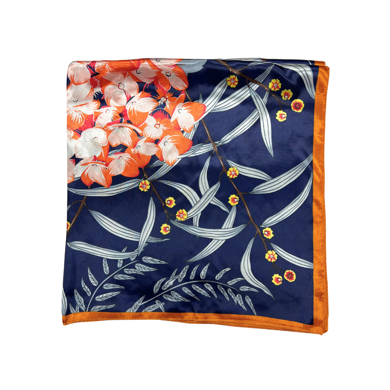 Botanic Floral Pattern Silk Touch Square Scarf
