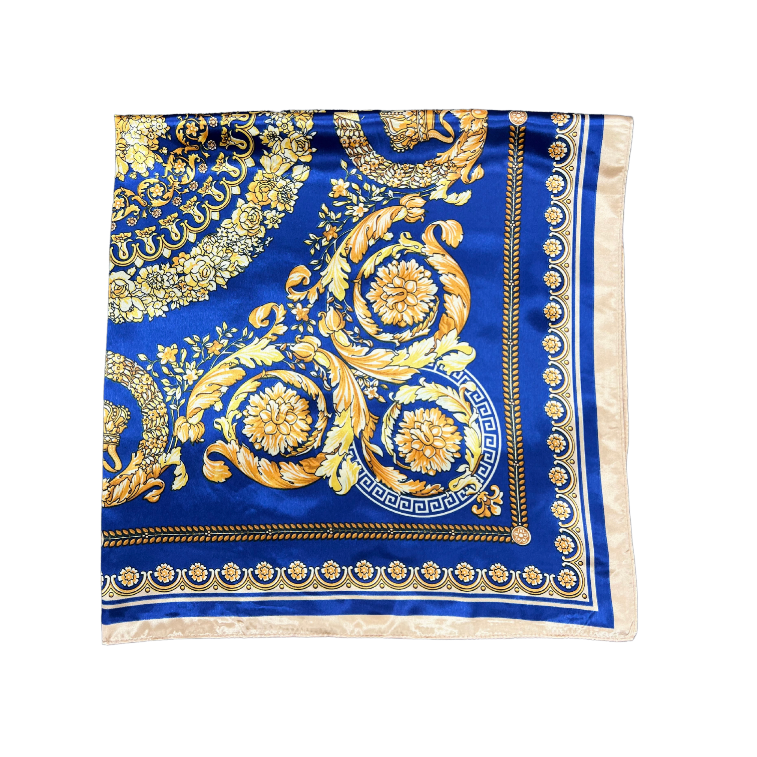 Golden Pattern Silk Touch Square Scarf