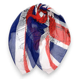 UK Union Jack Flag with Print on Lightweight Scarf