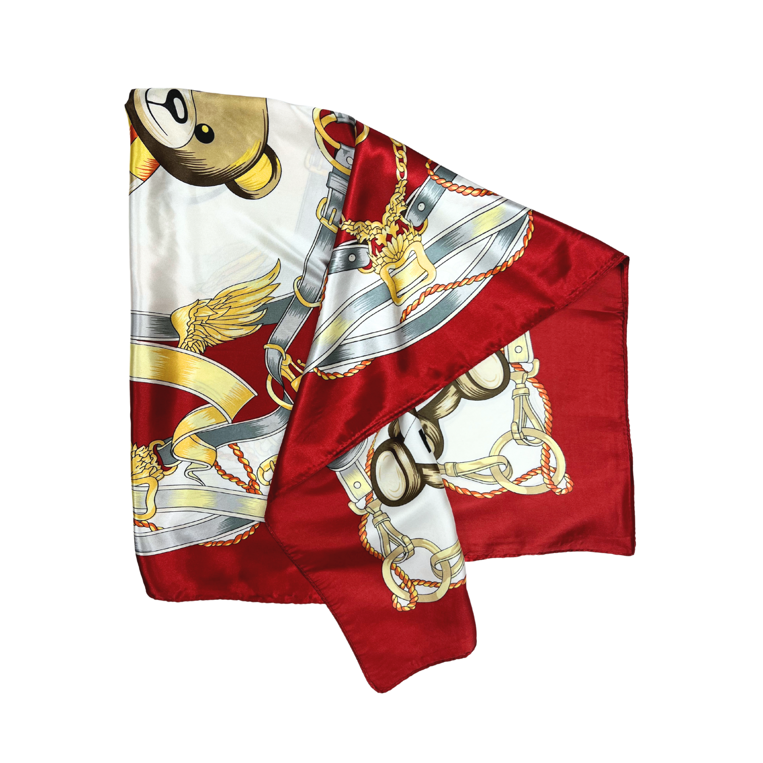 Bear Pattern Silk Touch Square Scarf
