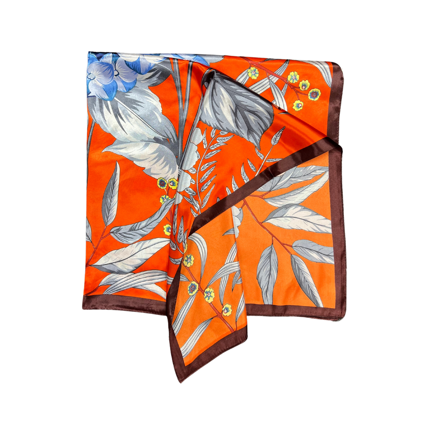 Botanic Floral Pattern Silk Touch Square Scarf