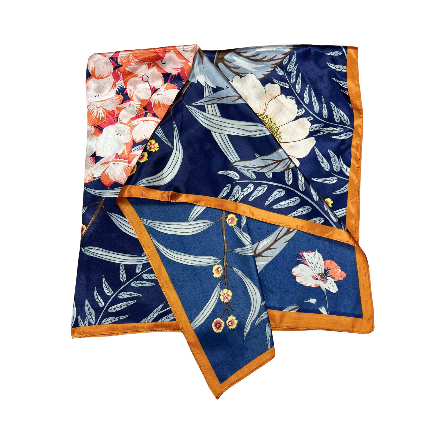 Botanic Floral Pattern Silk Touch Square Scarf