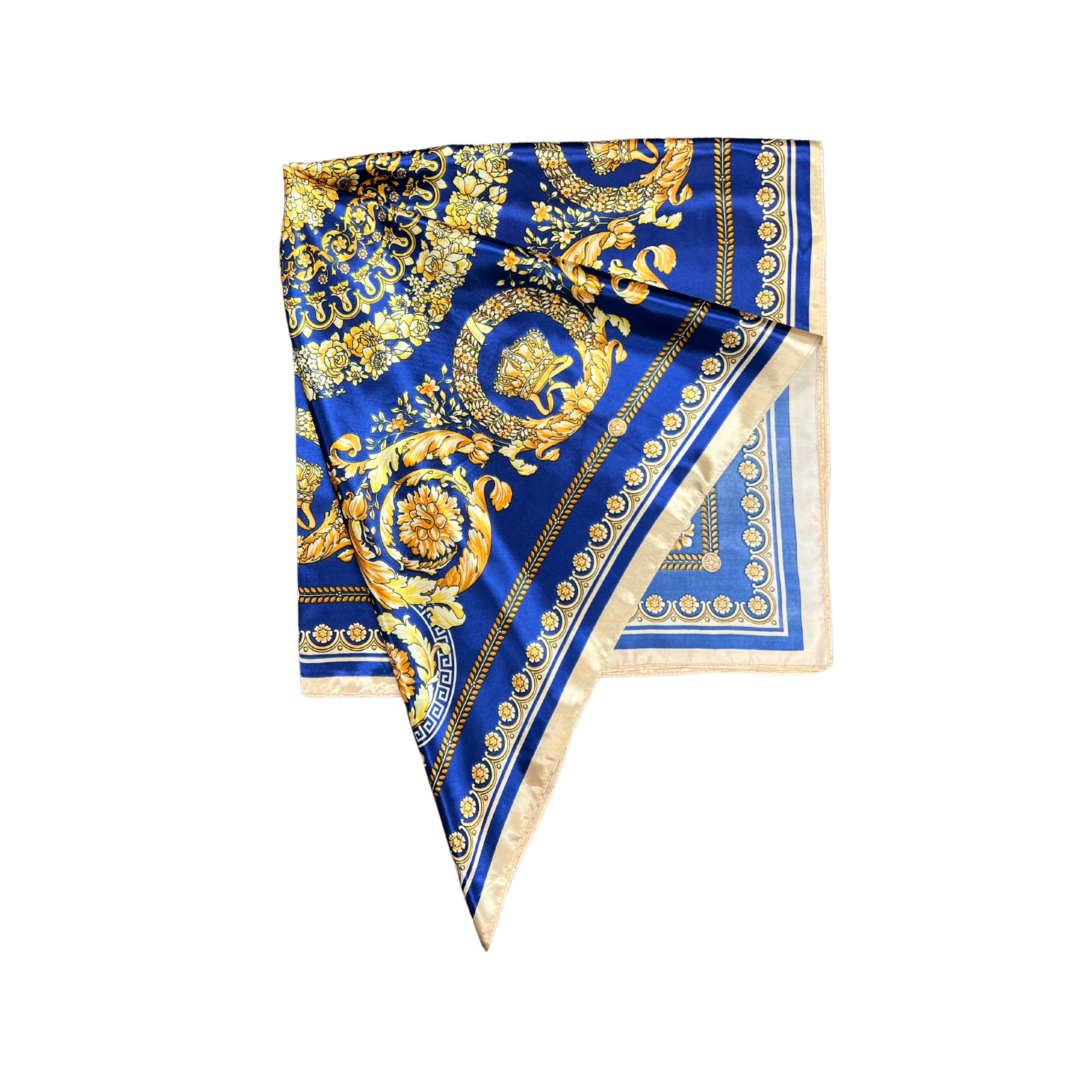 Golden Pattern Silk Touch Square Scarf