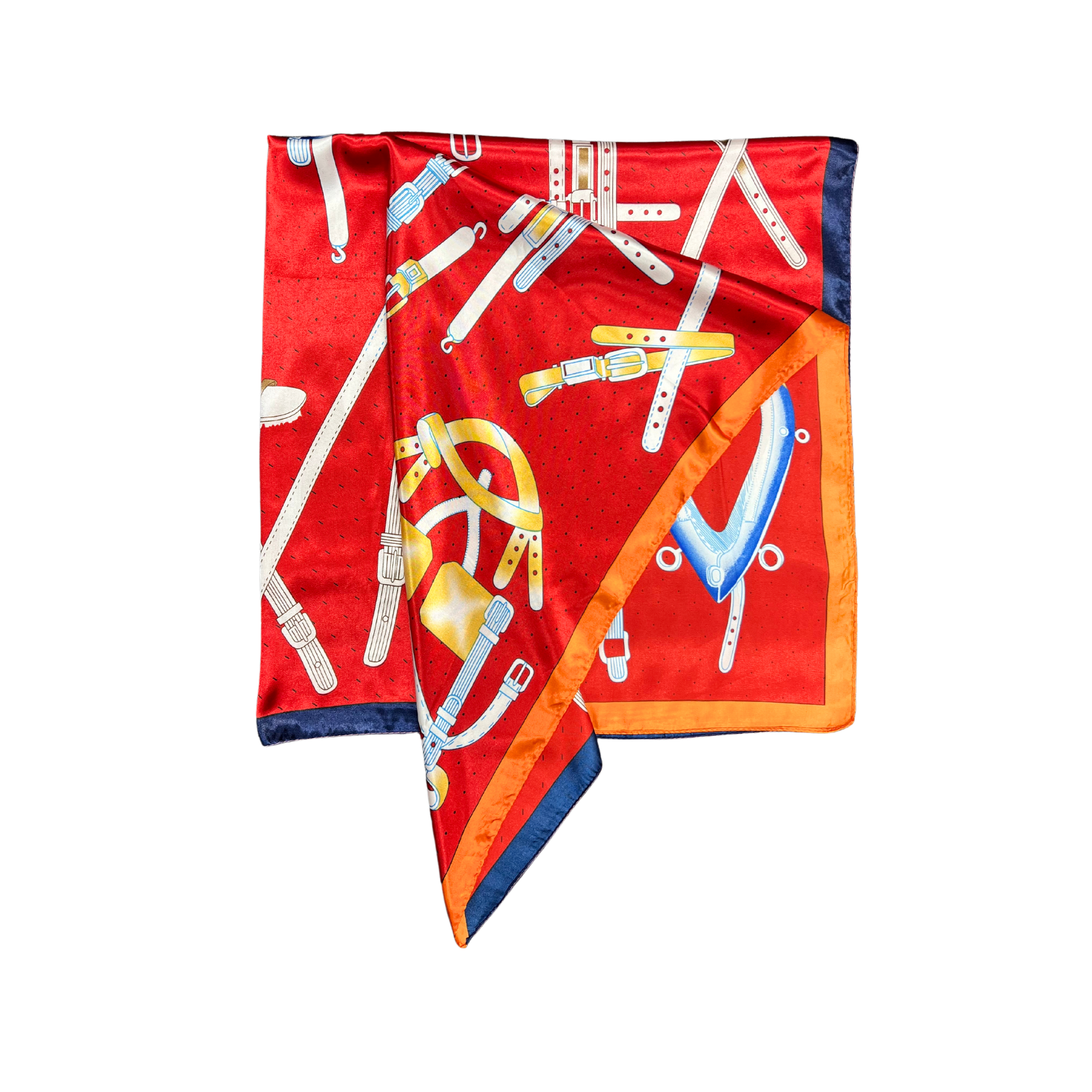 Belt Pattern Silk Touch Square Scarf