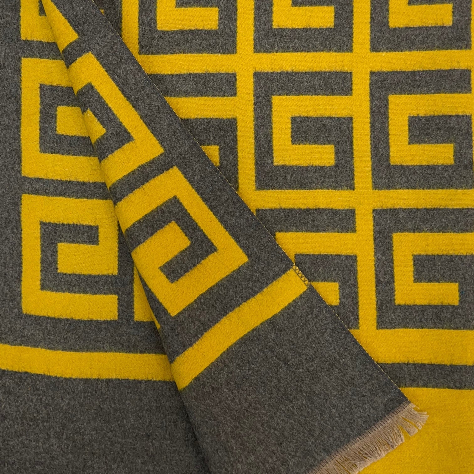 Maze Print Reversible Winter Scarf