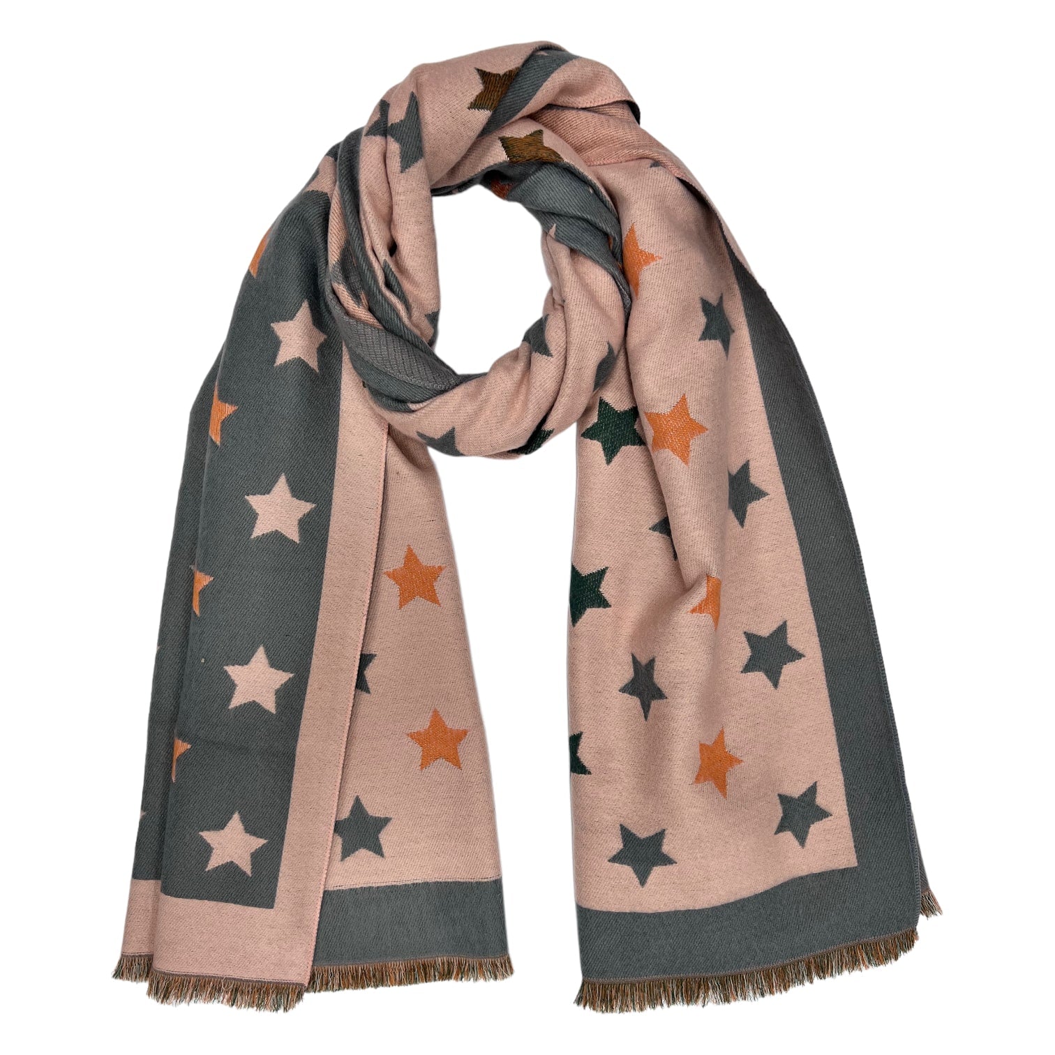 Stars Print Reversible Winter Scarf